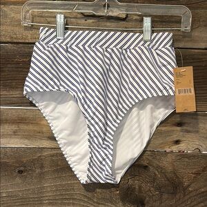 Daniel Cremieux Blue and White Striped Bikini Bottom